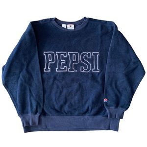 Vintage Pepsi Cola Crewneck Sweater Rare 90s Mens Blue